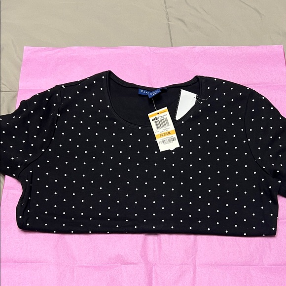 Karen Scott Black Polka Dot Blouse - Picture 3 of 4